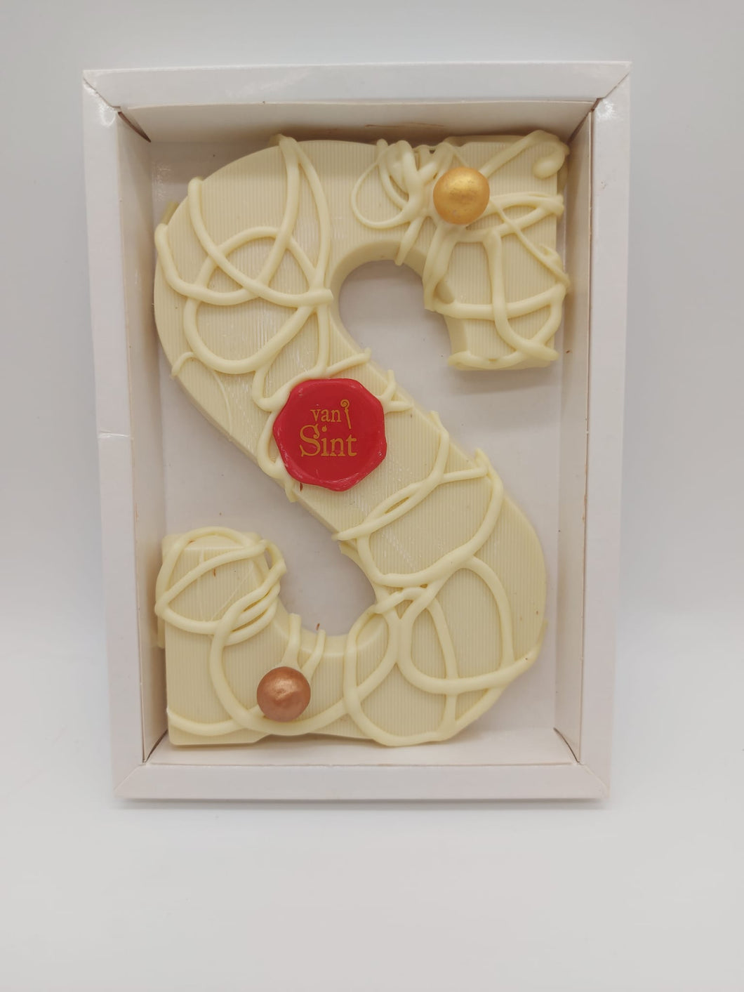 Chocolade letter massief wit