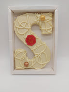 Chocolade letter massief wit